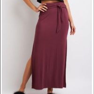 Charlotte Russe Jersey Front Tie Maxi Skirt